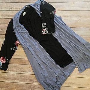 Blue Chambray Vest Layering Cardigan